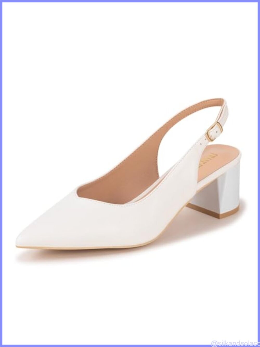 Slingback Chunky Heel Pointed Toe Work Pumps Comfortable Dressy Shoes